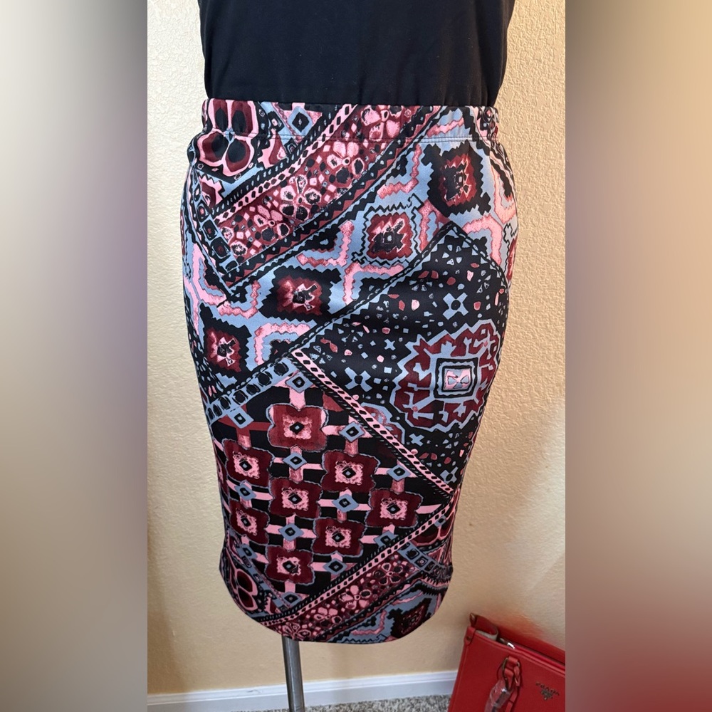 Ashley Stewart Pink and Black Animal Print Skirt - Picture 5 of 6